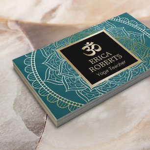 Carte De Visite Yoga & Méditation Professeur Vintage Mandala Turqu