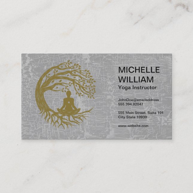 Carte De Visite Yoga | Méditation sous l'arbre (Devant)