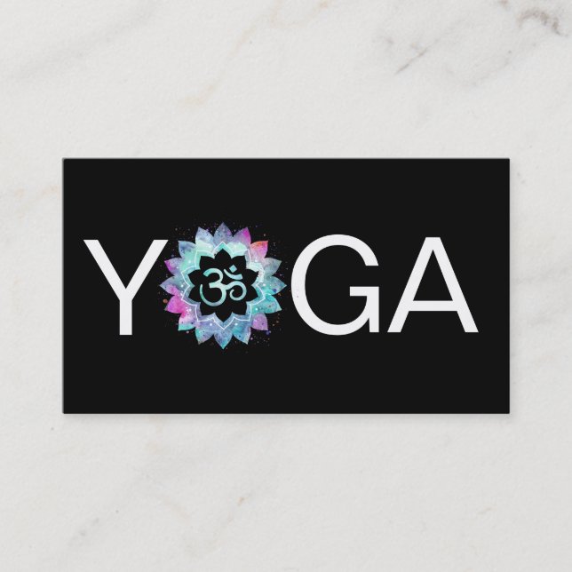 Carte De Visite *~* Yoga OM Aum Lotus Enseignant Instructeur Manda (Devant)