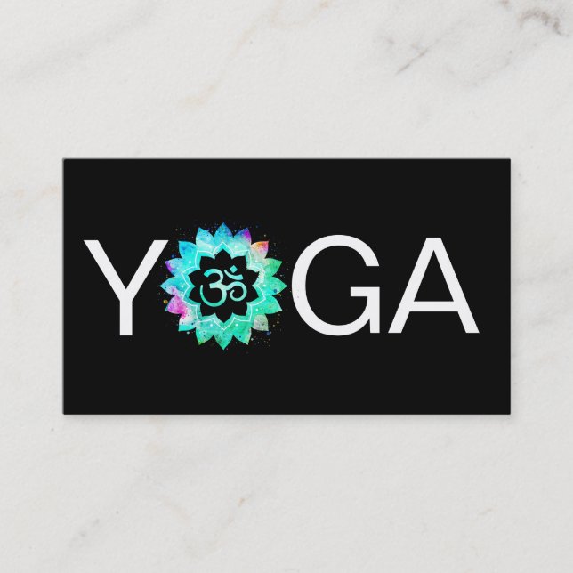 Carte De Visite *~* Yoga OM professeur instructeur Aum Lotus Manda (Devant)