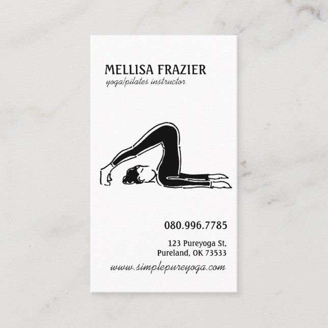 Carte De Visite Yoga Pilates Business/Instructeur (Devant)