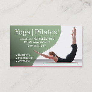 Carte De Visite "Yoga   Pilates !" Instruction de Pilates, classe