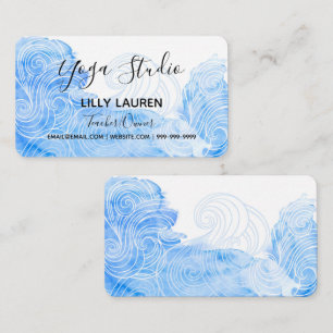 Carte De Visite Yoga Pilates Reiki Studio Blue Waves