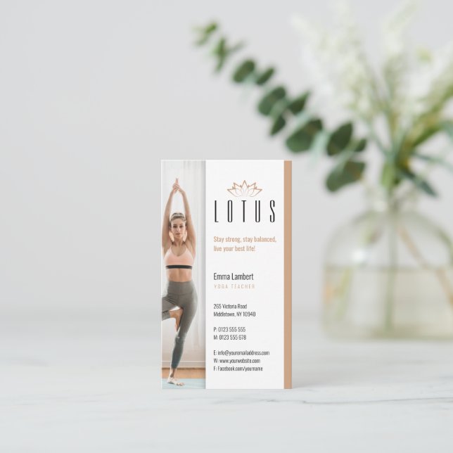 Carte De Visite Yoga | Professeur professionnel (Debout devant)