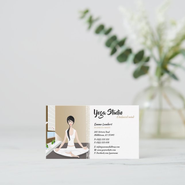 Carte De Visite Yoga | Professionnel (Debout devant)
