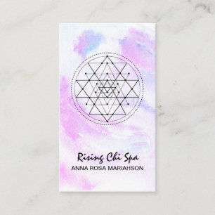 Carte De Visite *~* Yoga Reiki Massage Géométrie Sacrée Pastel