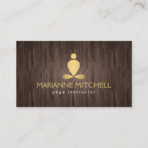 Carte De Visite Yoga serein, méditation, regard du bois de zen