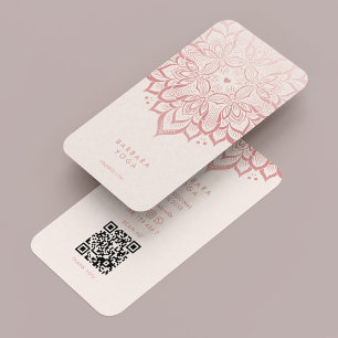 Carte De Visite Yoga spirituel moderne Mandala Pastel Pink Lotus