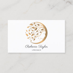 Carte De Visite yoga spirituelle femme vie coach arbre de vie lune
