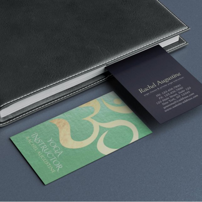 Carte De Visite Yoga Studio Méditation Instructeur Vie Coach OM (Créateur téléchargé)