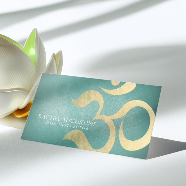 Carte De Visite Yoga Studio Méditation Instructeur Vie Coach OM (Créateur téléchargé)