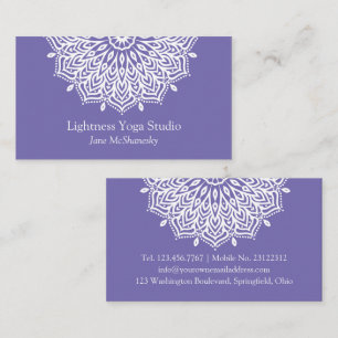Carte De Visite Yoga Studio Purple Mandala Minimaliste