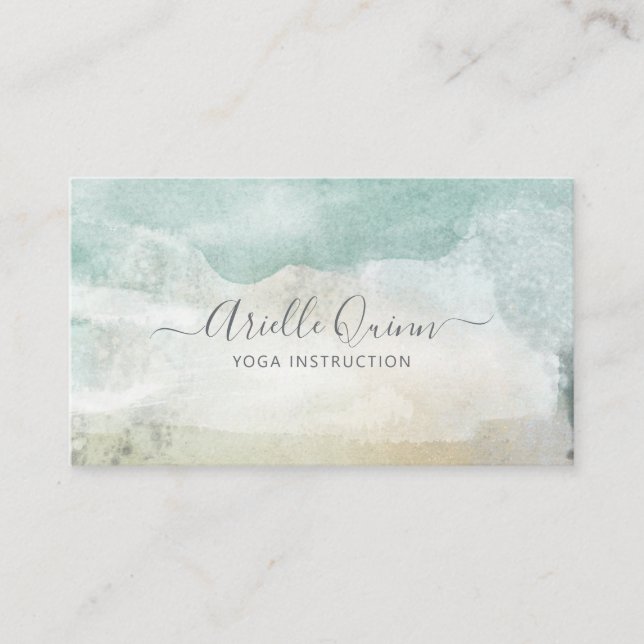 Carte De Visite Yoga Terachert Serene Abstract Watercolor (Devant)