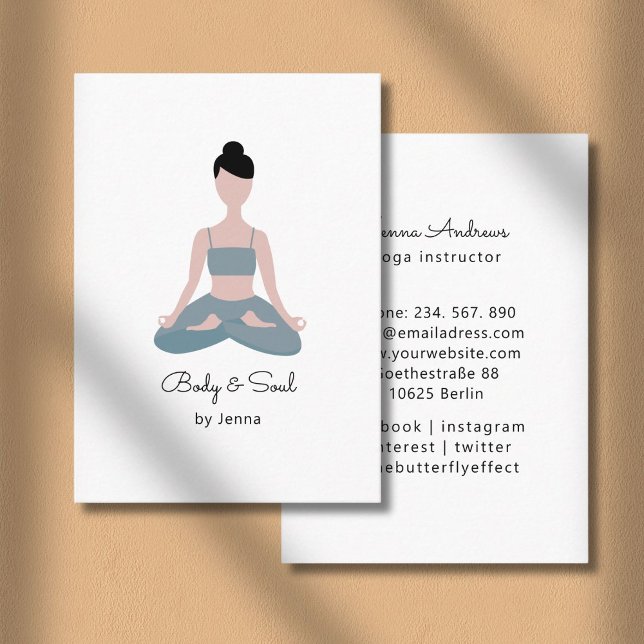 Carte de visite Yoga Visitenkarte (Yoga Reiki Wellness Meditation Business Card)