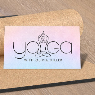 Carte De Visite Yoga Word Art - Illustration dessinée à la main