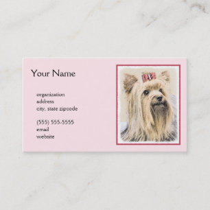 Carte De Visite Yorkshire Terrier Peinture - Cute Original Chien A