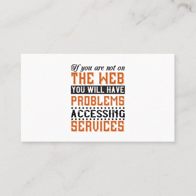 Carte De Visite You Will Have Gap Accessing Services (Devant)