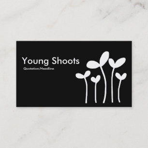 Carte De Visite Young Shoots v2 - Blanc sur noir (côtés alt)