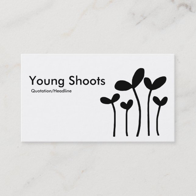 Carte De Visite Young Shoots v2 - Noir sur Blanc (Devant)
