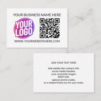 Carte De Visite Your Business Company Team Logo & QR Code & Text