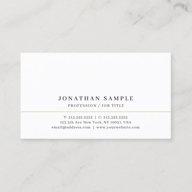 Carte De Visite Your Custom Text Elegant Modern Sleek Minimalist (Devant)