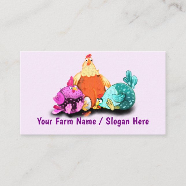 Carte De Visite Your Happy Chicken Funny Business Cards Example (Devant)