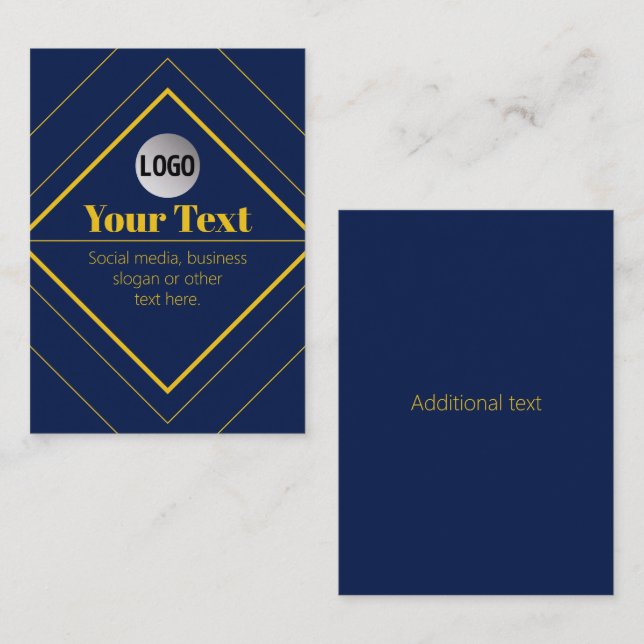 Carte De Visite Your Logo & Customizable Design Template (Devant / Derrière)