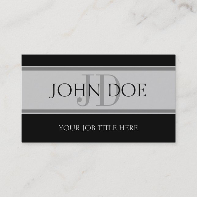 Carte De Visite YourJobTitle Stripes Silver (Devant)