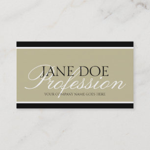 Carte De Visite YourJobTitle Tan/manuscrit blanc/frontières noire