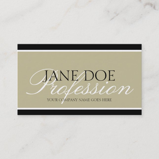 Carte De Visite YourProfession Tan/manuscrit blanc/frontières (Devant)