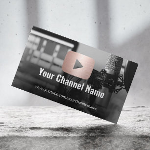 Carte De Visite Youtube Channel Photo Rose personnalisé Gold Yout