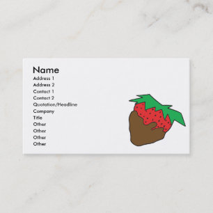 Carte De Visite yum de fraise recouvert de chocolat