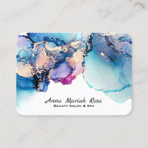 Carte De Visite *~* Yummy Abstrait Turquoise Turquoise Gras Or Dor