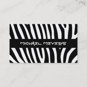 Carte De Visite Zebra rayures motif noir & blanc + vos idées