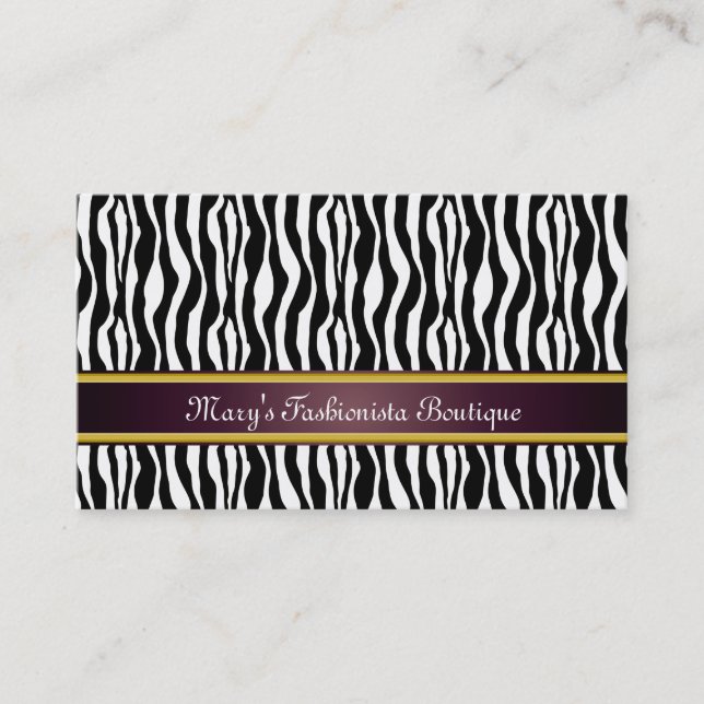 Carte De Visite Zebra Stripes (Devant)
