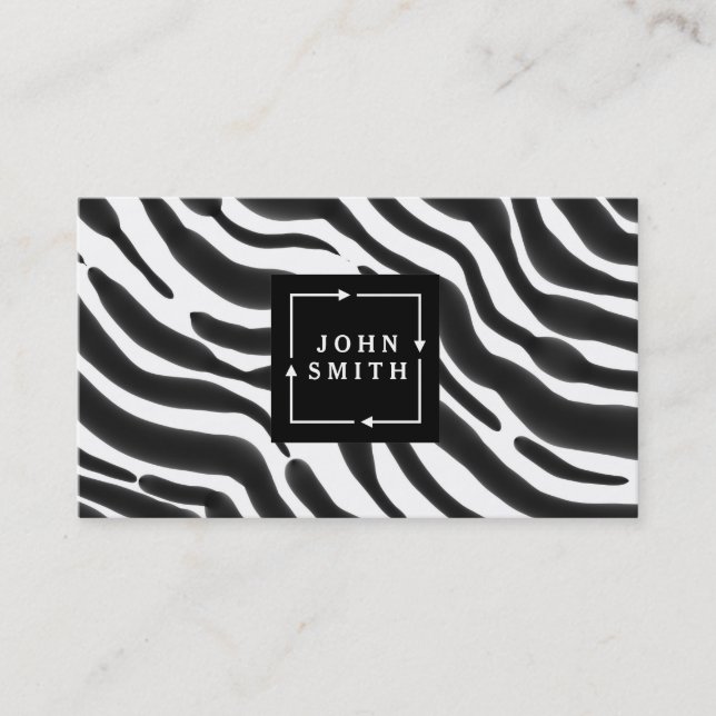 Carte De Visite Zebra Stripes noir et blanc Cool Abstrait (Devant)