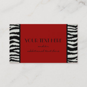 Carte De Visite Zèbre noir et blanc