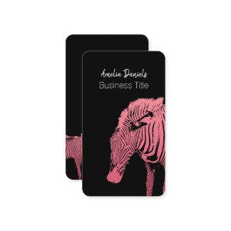 Carte de visite Zèbre rose et noir