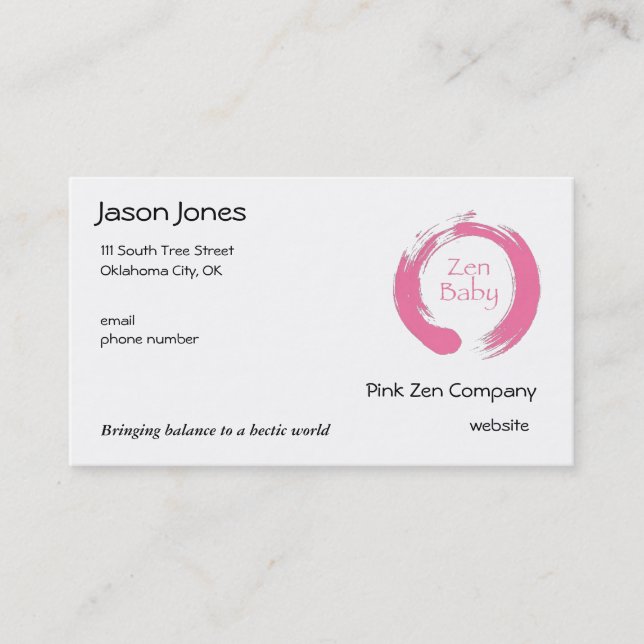 Carte De Visite Zen Baby (Devant)