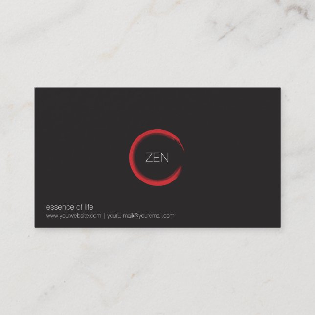 Carte de visite Zen rouge (Devant)