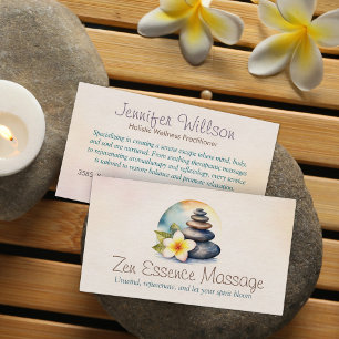 Carte De Visite Zen Serenity Spa Aquarelle Art