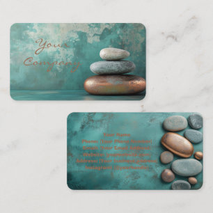Carte De Visite Zen Stones Spa Wellness Tranquillité et Équilibre