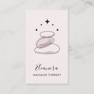 Carte De Visite Zen Stones Symbole Logo Blush Pink Massage Thérapi