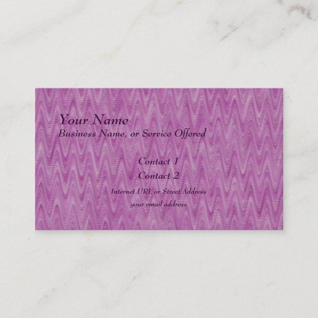 Carte De Visite Zigzag de framboise - motif abstrait rose (Devant)