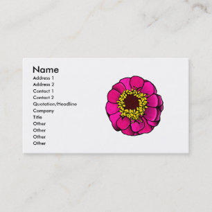 Carte De Visite Zinnia rose de bande dessinée