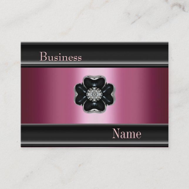Carte de visite Zizzago Silk Rose Noir Joyau (Devant)
