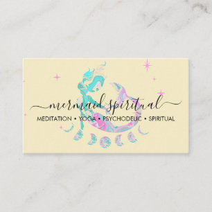 Carte De Visite Zodiac Ombre spirituel de la lune de sirène jaune