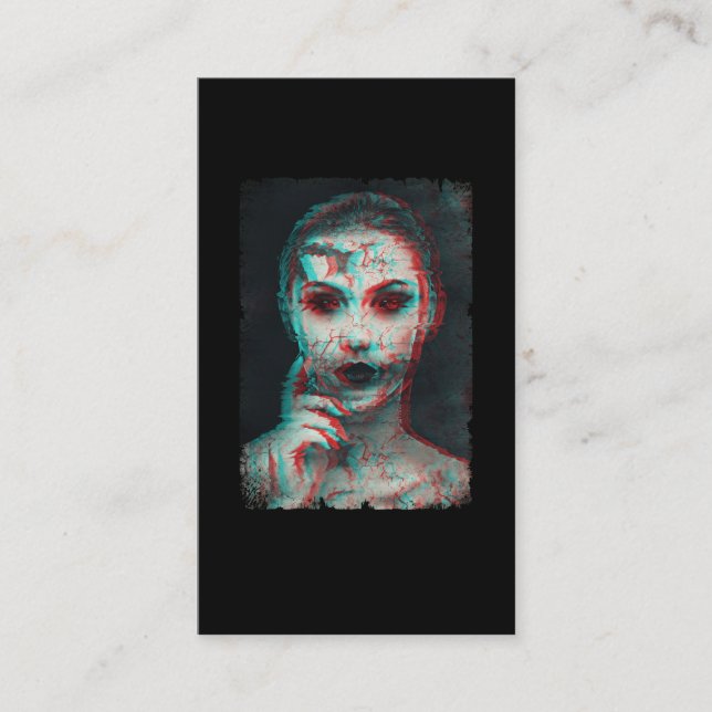 Carte De Visite Zombie Femme Déplaisant fille diable (Devant)