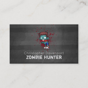 Carte De Visite Zombie Hunter with Blood Splatter Creepy