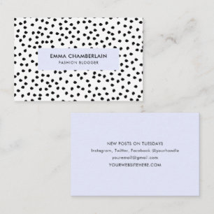 Carte De Visite Zones Dalmatiennes minimalistes Simple Moderne Cut